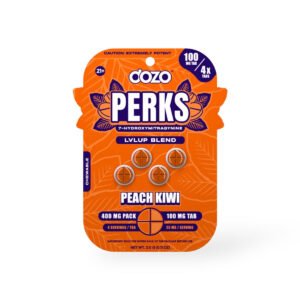 Dozo Perks Extreme Potency 7-OH LVLUP Peach Kiwi 100mg Per Tablet