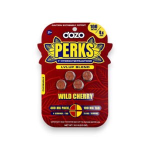 Dozo Perks Extreme Potency 7-OH LVLUP Wild Cherry 100mg Per Tablet